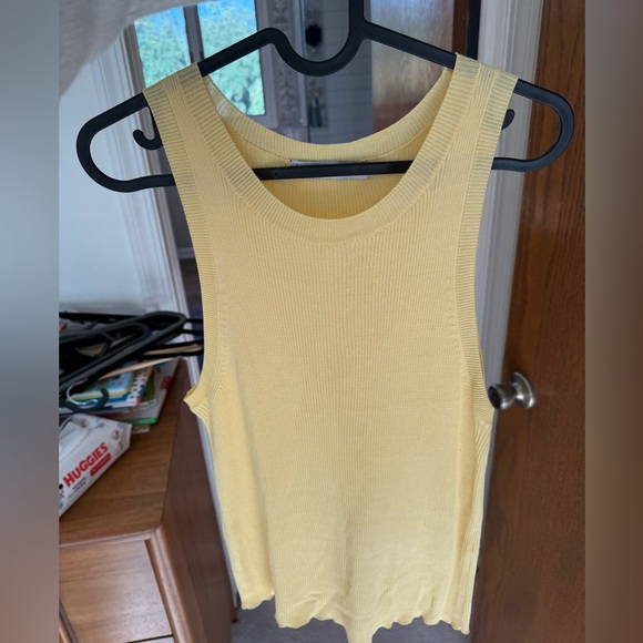 Mango | Tops | Mango Light Yellow Ribbed Tank Top | Poshmark